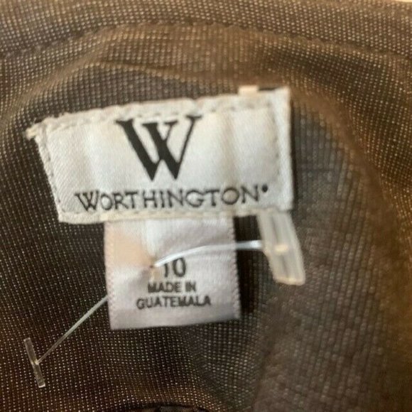 Worthington Size 10 Womans Skirt Brown Knee Length Back Zip - Picture 3 of 5